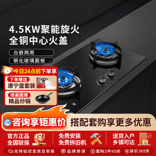 樱花燃气灶家用双灶4.5KW