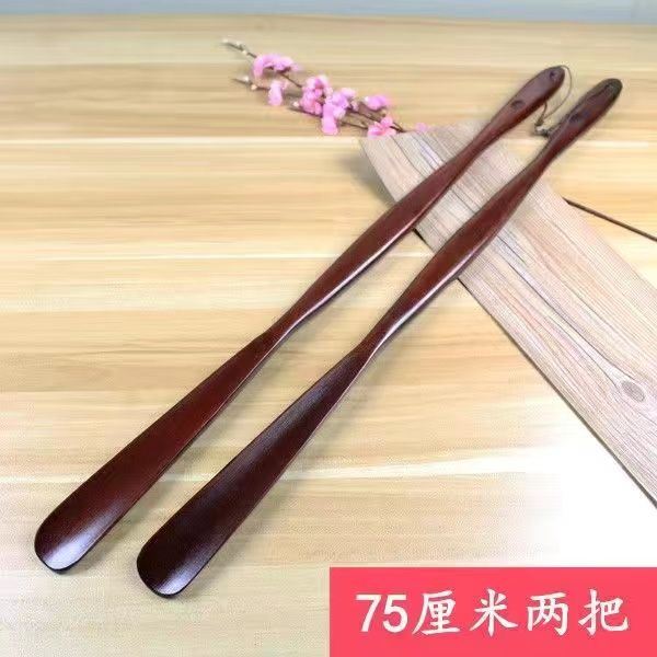 구둣주걱 긴 손잡이 가정용 단단한 목재 신발 착용 유물 임산부를 위한 고급 호두 신발 리프터 구부리지 않고 노인용