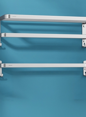 九牧卫浴毛巾架太空铝单杆浴巾架家用卫生间浴室五金挂件不锈钢架