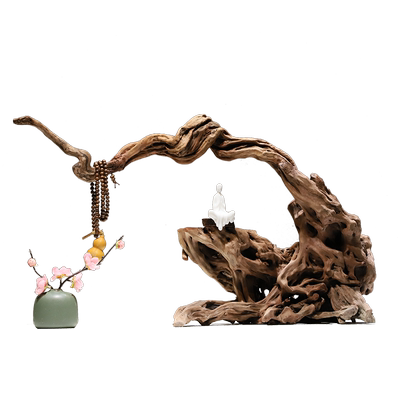 墨钰居风化木禅意装饰摆件茶室