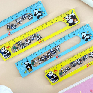 12306铁路文创国宝乘高铁摇摇乐尺 可爱文具熊猫加厚亚克力两面尺