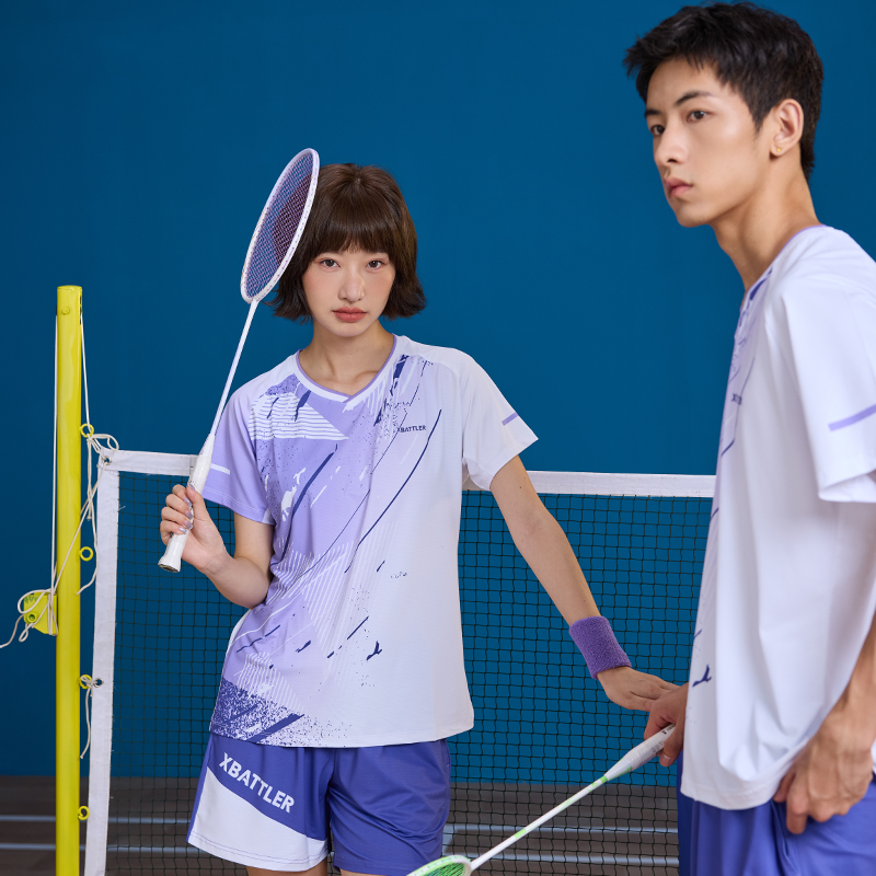 上阵短袖速干羽毛球服女夏季新款大赛服凉感运动训练羽球衣套装男