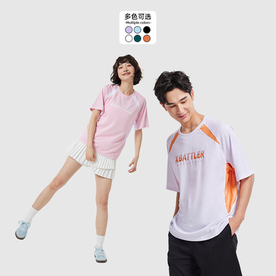 上阵速干衣T恤男女圆领宽松排汗户外快干健身服运动短袖羽毛球服