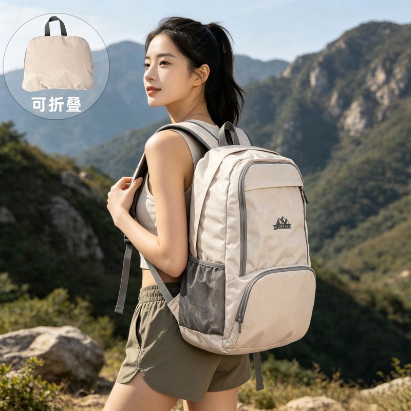 户外登山包女轻便男士双肩轻量化徒步骑行背包越野折叠双肩包女士