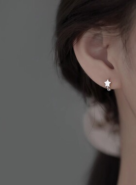 925纯银耳环女睡觉免摘耳扣耳圈小众设计高级感气质百搭耳钉耳饰