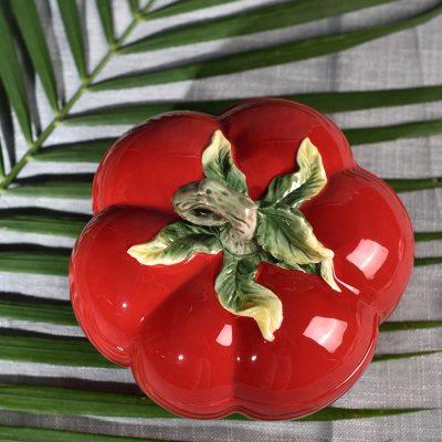 陶瓷糖果储物罐零食收纳罐带盖干果小罐子西红柿欧式装饰摆件汤盆