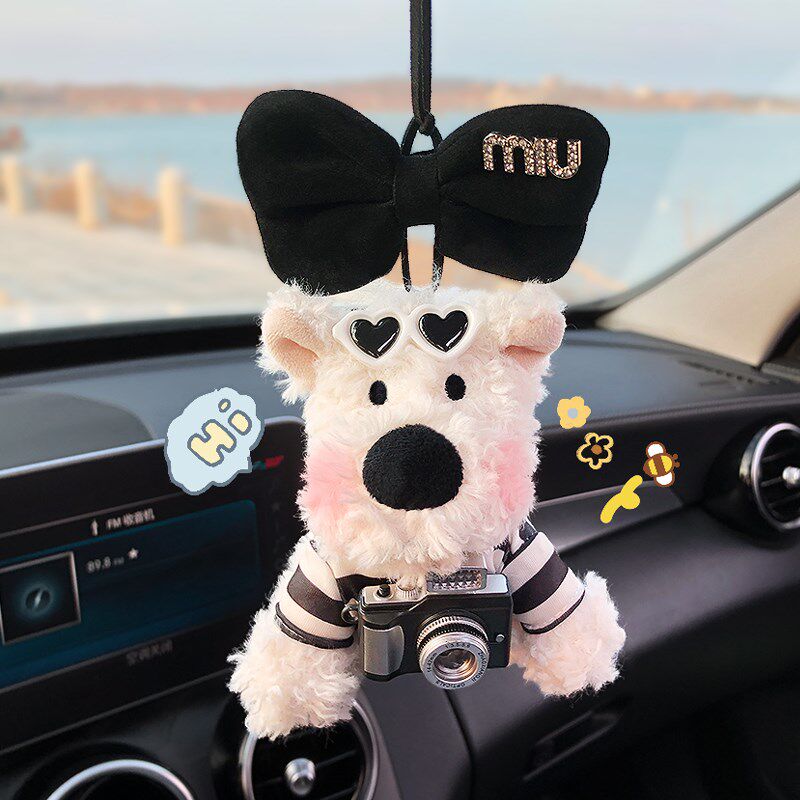 精选西高地小狗汽车挂件车载后视镜挂饰解压治愈系女生车内饰品高