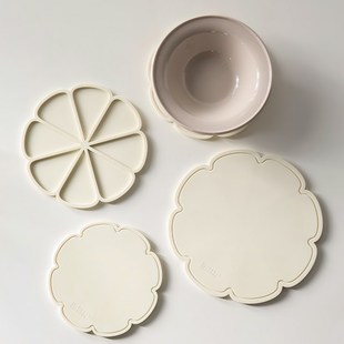 精选米立风物格桑花硅胶隔热垫餐桌垫杯垫餐盘碗垫子高级感餐垫防