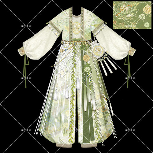 小鹿意向金|花悦诗风原创小师妹唐褙子圆领衫汉服国风灯笼裤套装