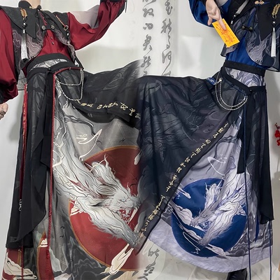 原创武侠风古装汉服少年感套装