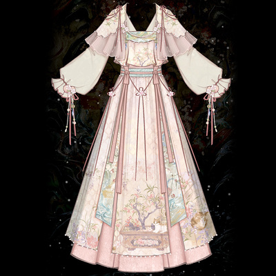 春季国风粉色少女感古风汉服套装
