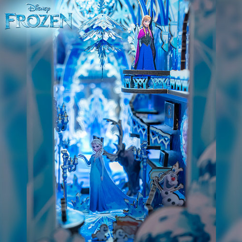 迪士尼冰雪奇缘爱莎公主书立木质拼装玩具立体拼图儿童手工送礼物