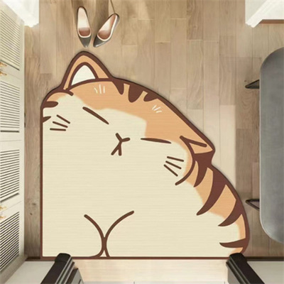 新款 卡通可爱不规则浴室防滑垫卫生间门口吸水垫家用扇形硅藻泥