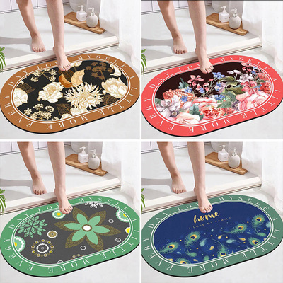新款 一件家用硅藻泥吸水地垫浴室脚垫卫生间门口防滑速干门垫地