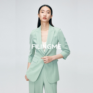 西装 菲埃琳FILINGME 醋酸七分袖 通勤简约修身 外套女 25春夏新款