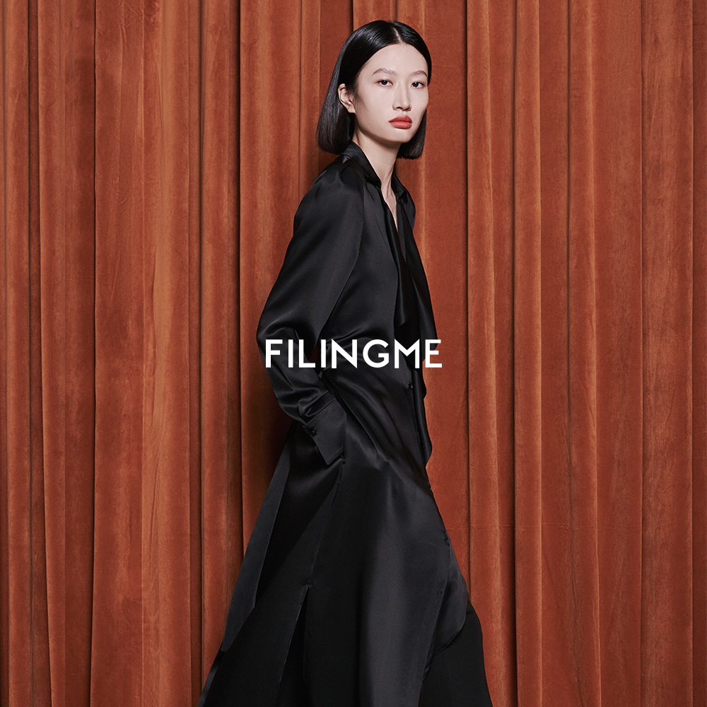 FILINGME荷叶边长袖连衣裙