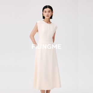 连衣裙 FILINGME菲埃琳 25夏季 新品 气质设计感极简醋酸无袖