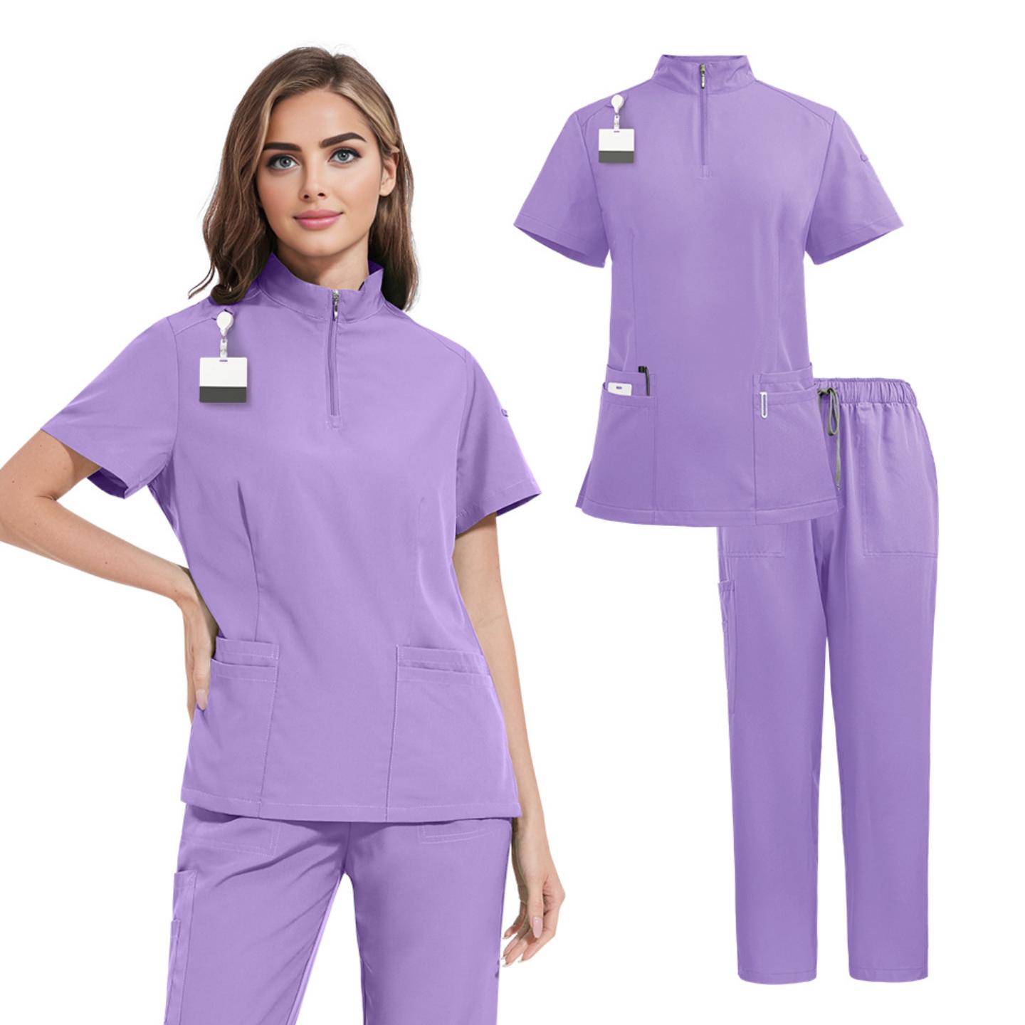 纯色立领欧美风ICU护理员工作服女士洗手衣直筒裤口腔诊所手术服