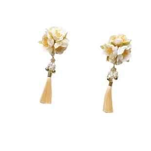 儿童汉服头饰花朵发夹古风流苏发饰仙气绢花对夹国风簪花夹子配饰