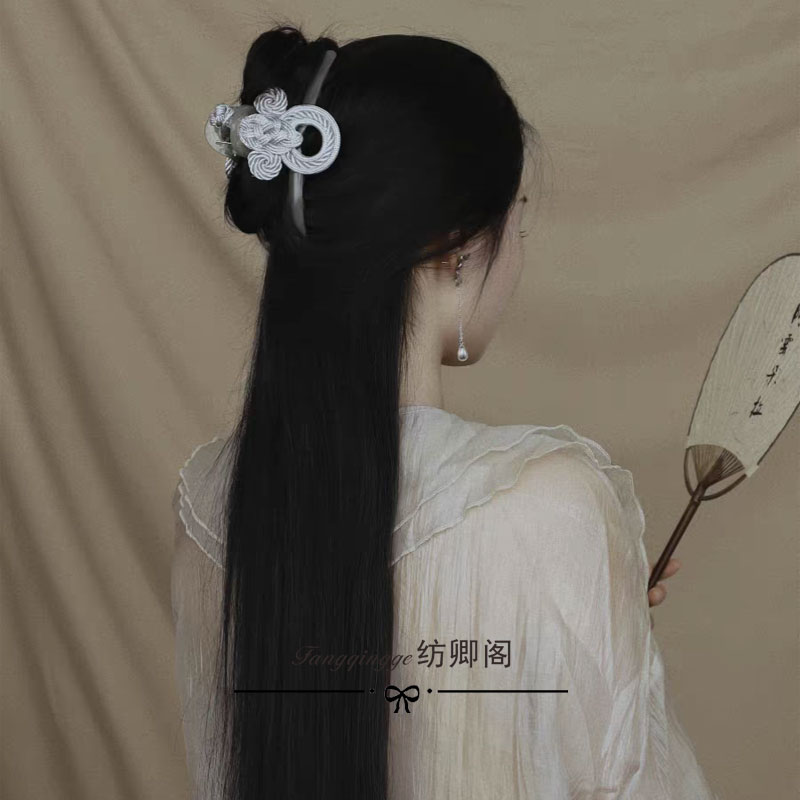 《如意》中式抓发夹古典优雅复古手编中国风盘发抓夹子鲨鱼夹发饰