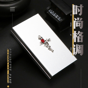 烟盒2025新款便携式男士专用烟壳套粗中细可选20支装高档金属烟盒