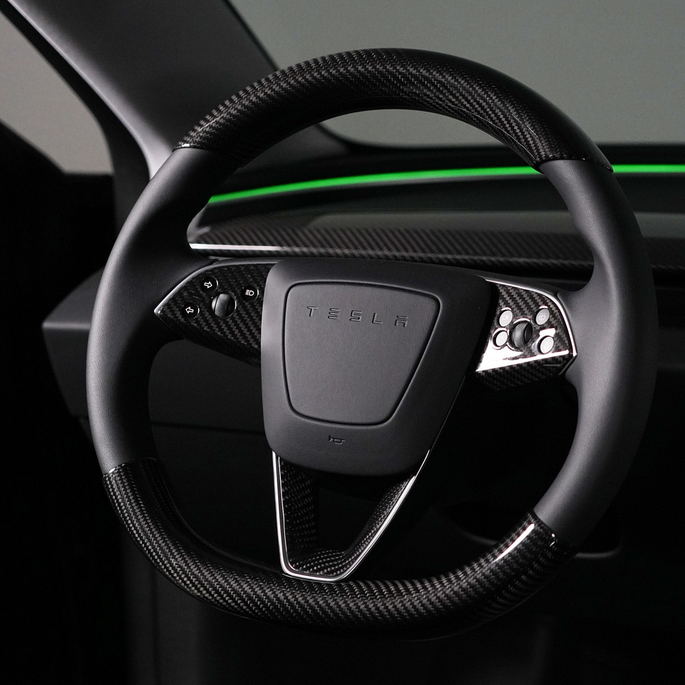 小驾 真碳纤维方向盘套 适用特斯拉焕新版ModelY/3