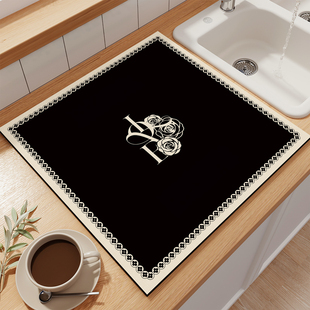 正方形厨房台面沥水垫硅藻泥吸水速干隔热垫案板垫子灶台保护垫子