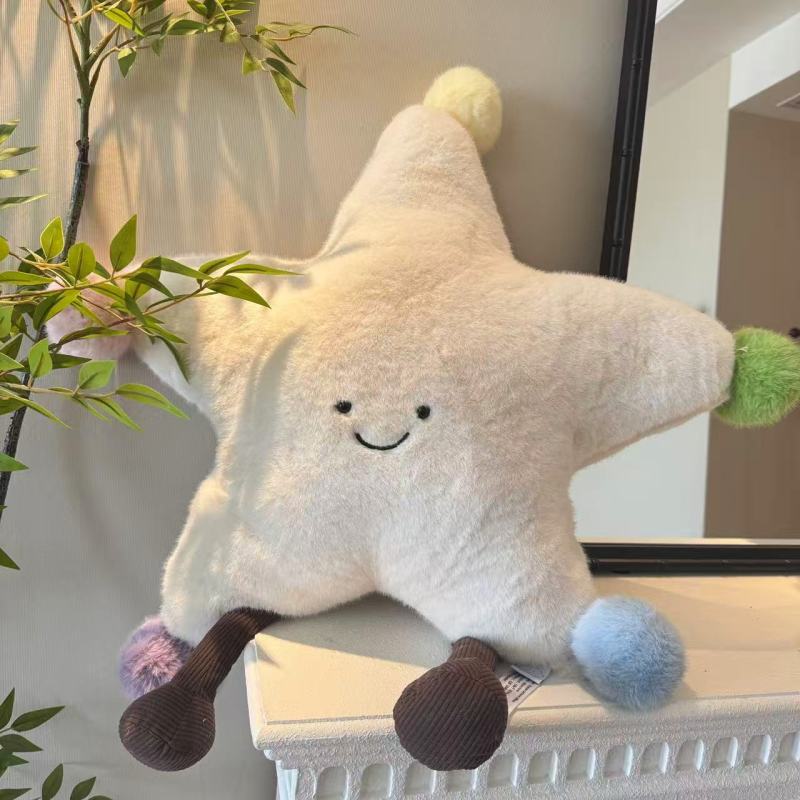 2026新款五彩星星抱枕五彩星星可爱柔软靠枕办公室用沙发用床上图片