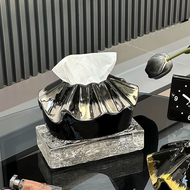 陶瓷花边包包纸巾盒客厅高级感轻奢抽纸盒创意设计感高档茶几