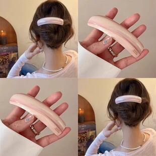 弧形醋酸弹簧夹复古高级感发夹女高端后脑勺半扎一字夹子发饰发卡