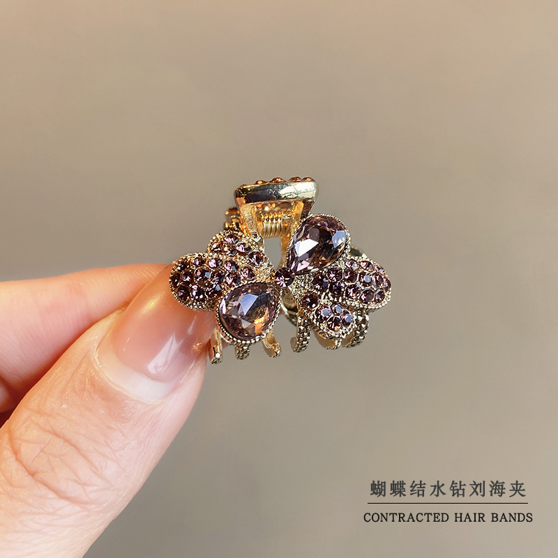 法式复古蝴蝶结小抓夹女