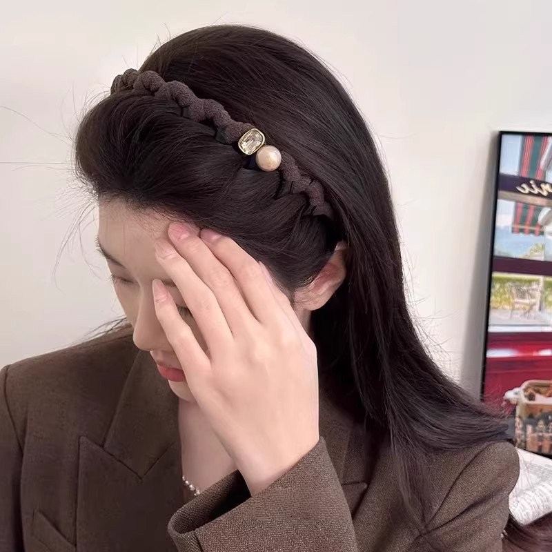 赫本风珍珠发箍带齿防滑头饰女