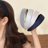 韩国复古手工缎面发箍女宽边压发头箍学院风少女宽版 发卡2025新款