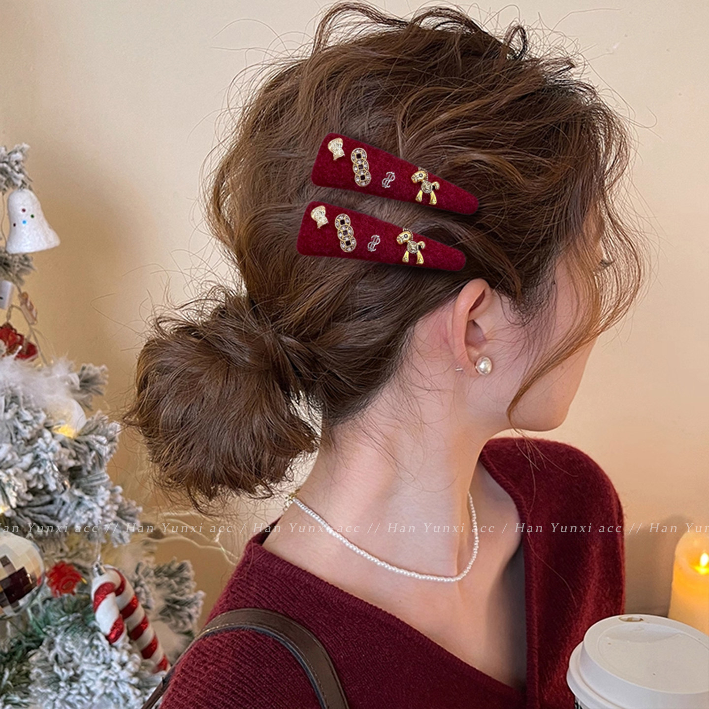 马上有钱~新年红色小马发夹女2025新款碎发边夹发饰刘海侧边夹子,饰品/流行首饰/时尚饰品新,发饰,淘宝优惠券,粉丝福利购,淘宝优惠卷
