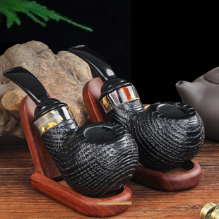 人工碳化橡木苹果斗耐高温便携男士老式旱烟袋烟丝斗大气室烟道