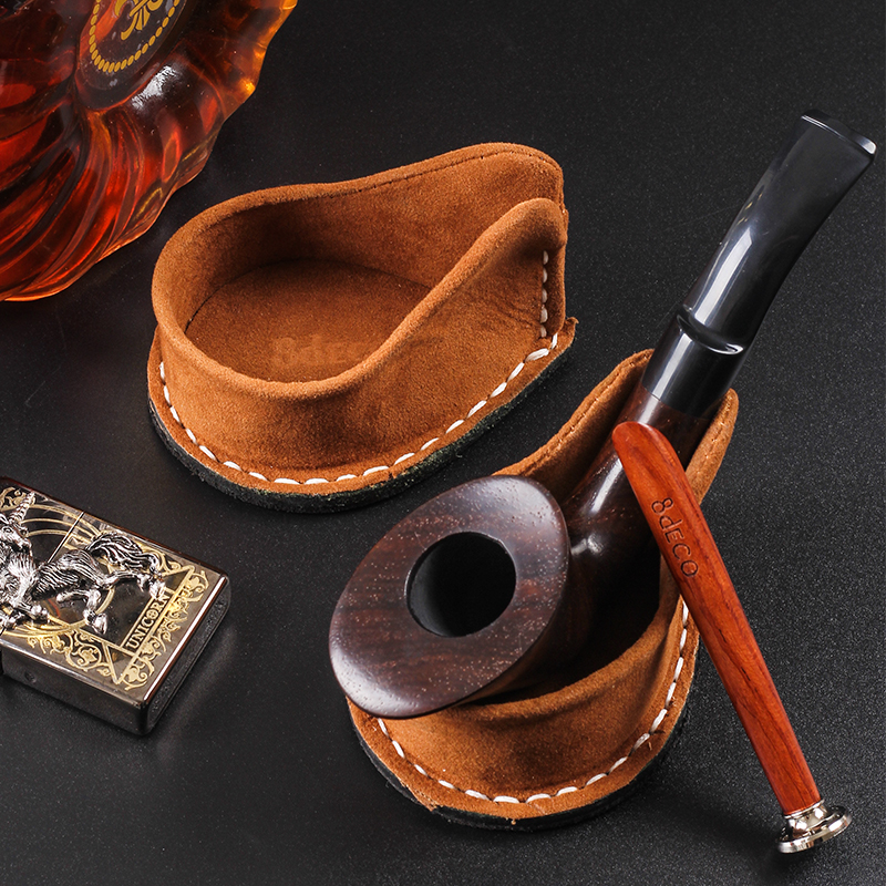 真皮烟斗架便携式烟斗展示座单斗沙发座式石楠木烟斗烟具工具配件