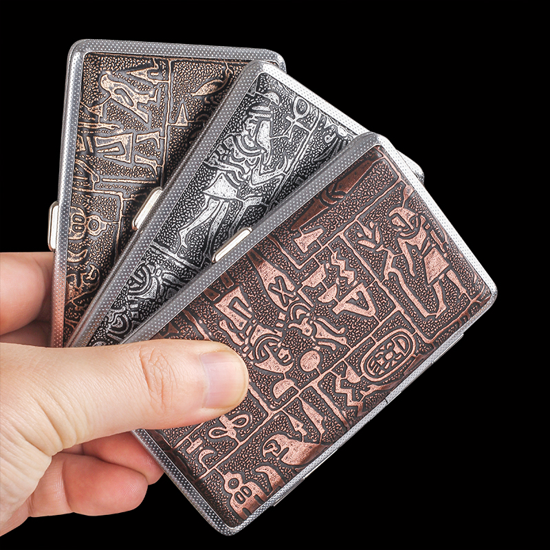 20支装加长细支烟盒便携男士皮筋烟夹创意埃及香湮收纳盒个性防潮