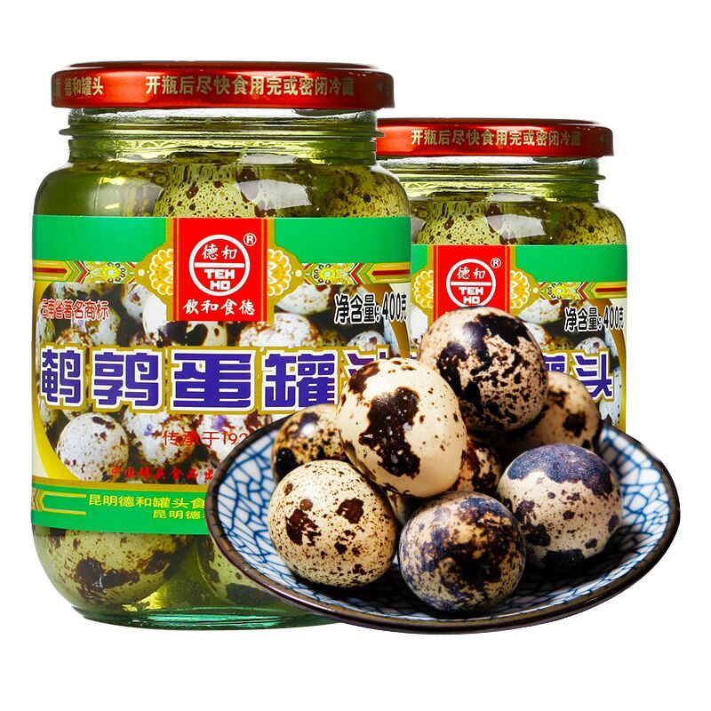 德和鹌鹑蛋盐焗卤蛋罐装铁蛋即食小零食宿舍小吃休闲食品年货
