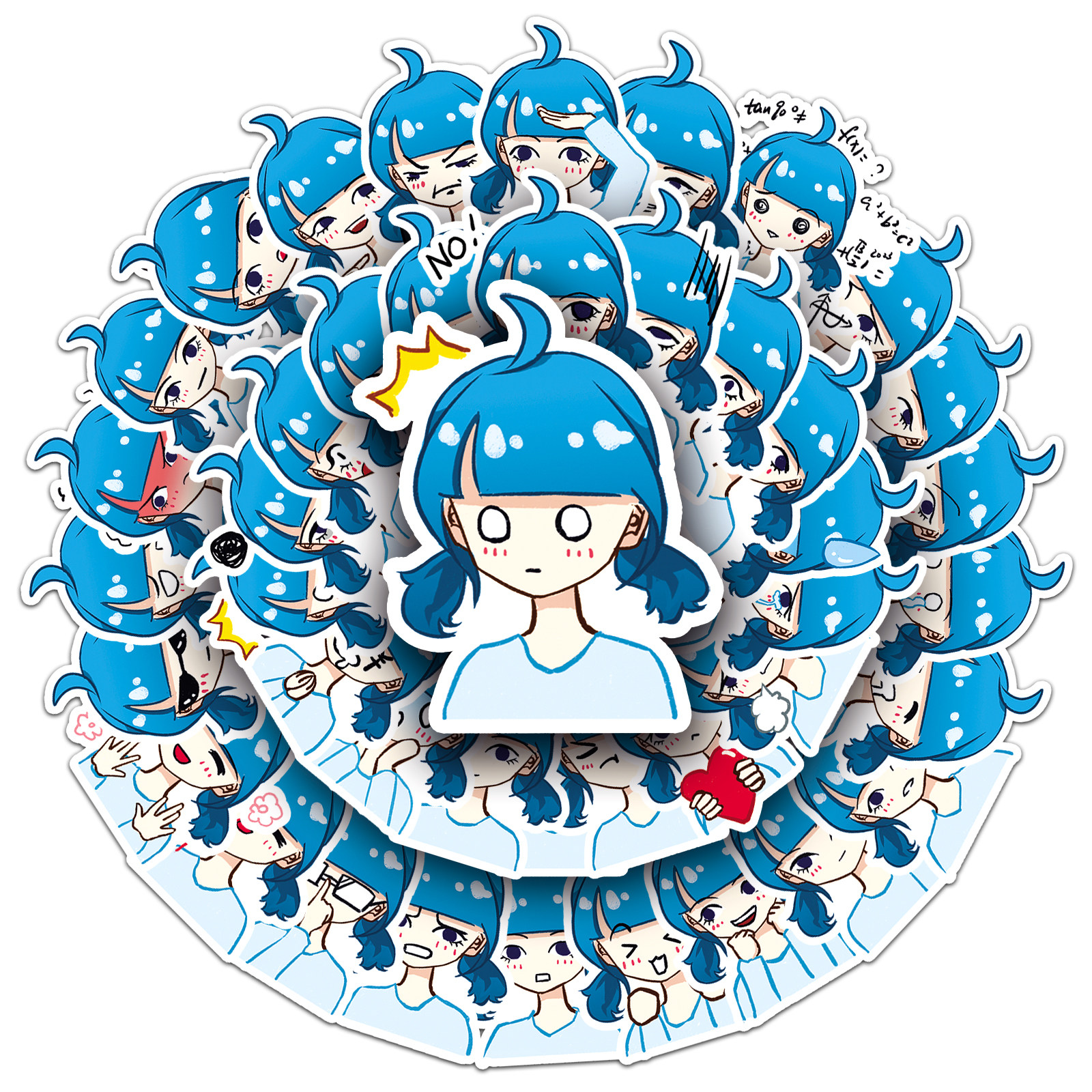 50张原创表情手绘表情包搞怪不侵权可爱装饰自行车笔记本电脑贴纸