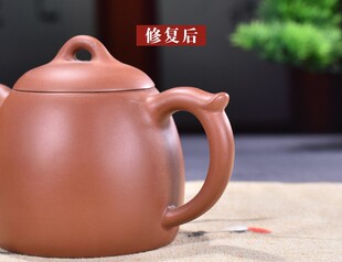 紫砂壶修复工艺纯手工修补陶器修复柴烧壶扭壶盖壶嘴修壶匠中式
