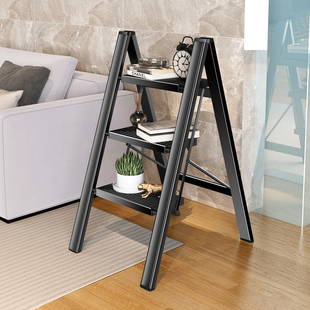 精选小型多功能家用梯子折叠梯伸缩人字梯室内登高凳子三步楼梯小