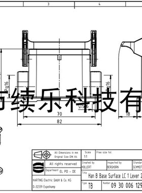HARTING 09300061291 6B封底  HAN 6B-ASG2-LB-16 哈丁连接器原装