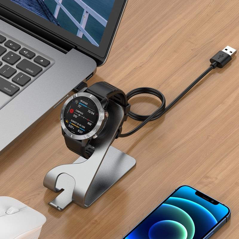 适用佳明手表飞耐时E铝合金支架fenix8桌面usb7x pro6充电器安夺3