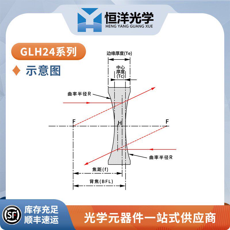 GLH24-紫外熔融石英双凹透镜无镀膜直径6.3/10/12.7/25.4mm扩束镜