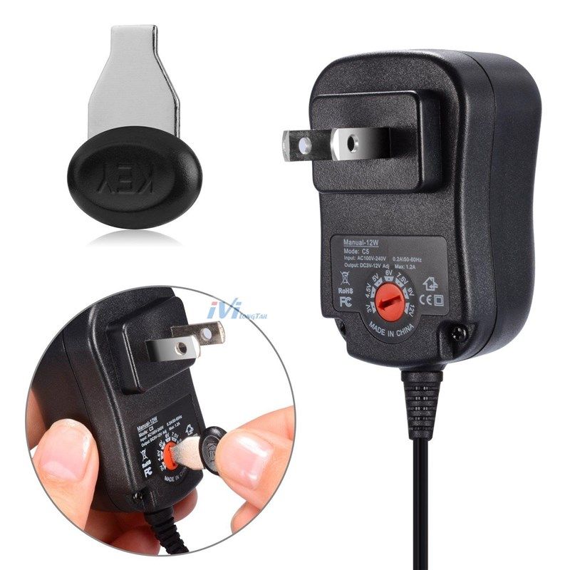 12W可调电源电压适配器 多功能变压器 3V4.5V5V6V7.5V9V12V充电器