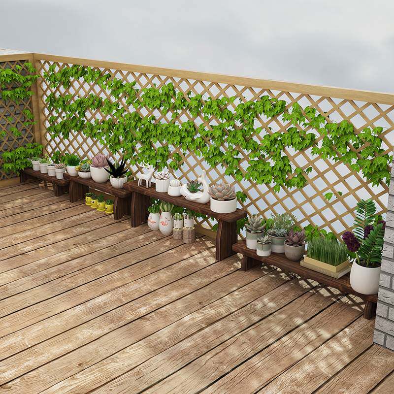 实木阶梯式防腐木花架单层阳台置物架庭院户外多肉花盆架室外花凳