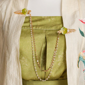 古风汉服防风夹后压发饰多用链中式 神器 防风链荷叶珍珠棒清新挽袖