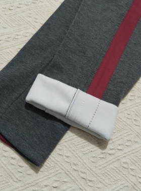 校服裤子灰色宽边条中小学生直筒中腰休闲运动裤直筒保暖