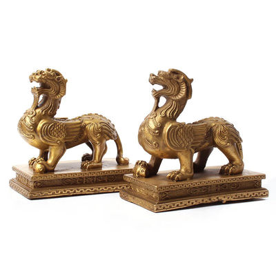 玄友铜貔貅摆件一对金属皮丘装饰品办公室火纹双翅铜器天禄