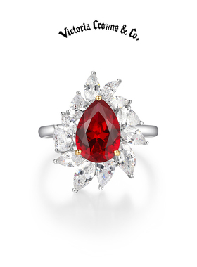 Victoria Crowne英伦王朝 鸽血红宝石戒指轻奢高级小众生日礼物